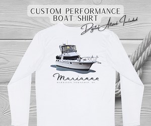 Custom Boat Shirt – Personalized Boat Photo Art | UPF 50  Boating & Fishing Gift for Christmas or Any Occasion - Etsy
