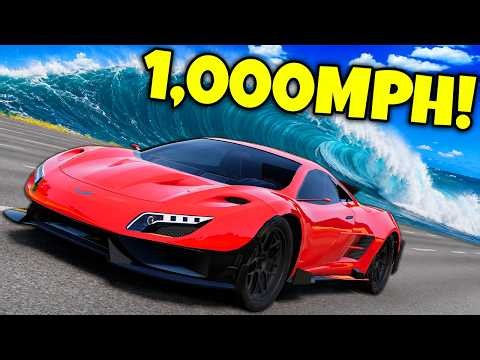 I Used a Cheat CAR to Outrun the FASTEST Flood! (BeamNG Drive)