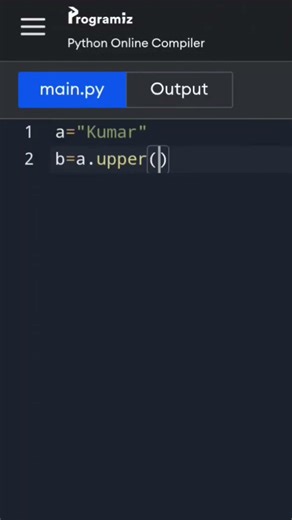 Lowercase to UPPERCASE using Python 😎#python#pythonprogramming #tutorial#software #datascience