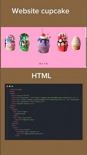 Website cupcake design using html and css #webdesign #programming #frontend #python #coding #html
