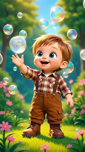 Toddler Playing in Bubbles 🫧💛 | Magical Bubble Fun & Cute Outdoor Play for Kids