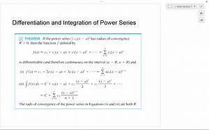 Differentiation and Integration of Power Series