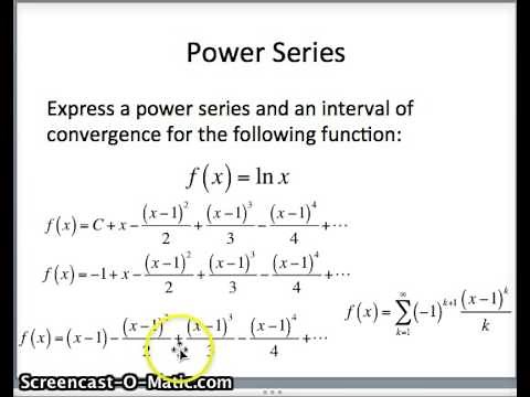 series representation for f(x)= ln(x)