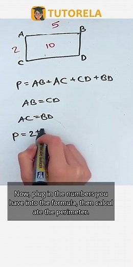 Calculate Rectangle Perimeter: Area 10, Width 5 #Math #Rectangles #AreaOfARectangle