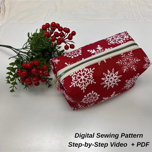 Makeup Bag Sewing Pattern PDF | Zipper Pouch Tutorial | Digital Download | Easy Fabric Cosmetic Bag - Etsy