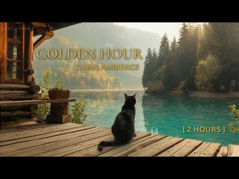 Golden Hour Cabin • Peaceful Piano Ambience [ 2 Hours ]