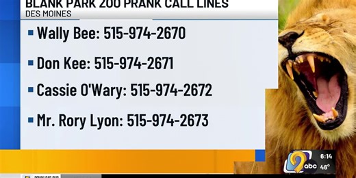 Blank Park Zoo unveils prank animal phone lines for April Fools’ Day