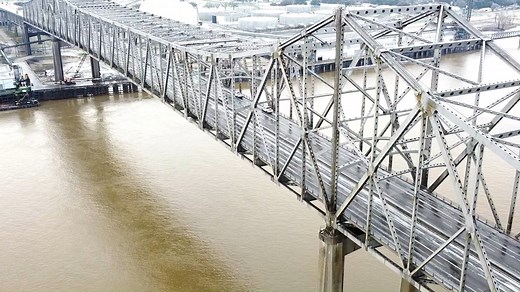 33K views · 488 reactions |  WATCH Great drone video showing the lingering ice on the Mississippi River Bridge in Baton Rouge and DOTD crews working to get it cleared. : Leo Honeycutt | Steve Caparotta WAFB | Facebook