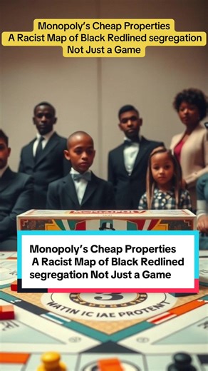 Monopoly’s Cheap Properties A Racist Map of Black Redlined segregation Not Just a Game Monopoly’s ‘fun’ lesson in capitalism? Straight-up redlining simulator: The cheapest properties—Mediterranean and Baltic Avenues, $60 steals—mirror low-income Black neighborhoods in 1930s segregated Atlantic City, where maids and migrants scraped by while whites gated Park Place Black Heritage Black American Heritage Black Culture Black Southern Traditions Black Southerners Untaught History American History Hi