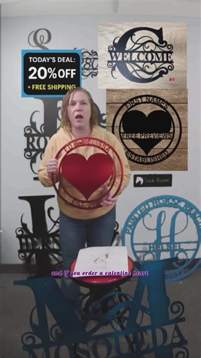 Personalized Valentine Heart Metal Wall Decor