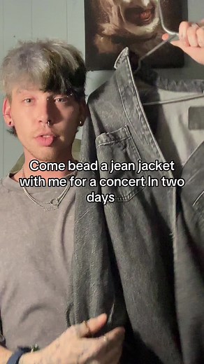 Beaded jean jacket #fyp #wildojibwaycreation #beadedjeanjacket #nativetiktok #beadsjewelry #nativefashion #snrk #smallbusinesscheck