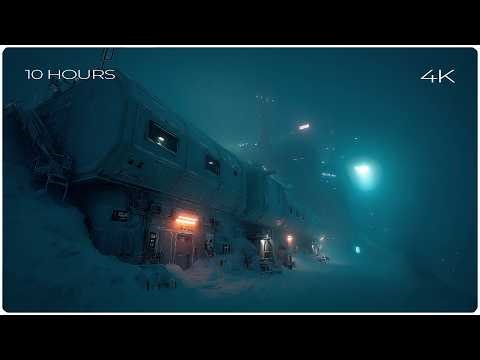Safe Inside the Ice Bunker┇10 Hours of Blizzards & Futurustic Snowstorm Soundscape