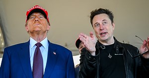 AI video of Trump kissing Musk's feet plays inside HUD building