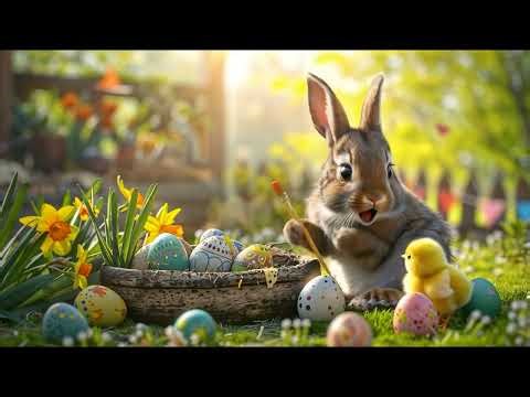 Spring Easter Day 🐰🎶 Relaxing Jazz Music & Birdsong in a Cozy Garden with Cute Bunnies & Chicks 🌸🌿