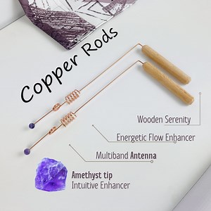 2 Amethyst Copper Dowsing Rods With Multiband Antenna - Etsy