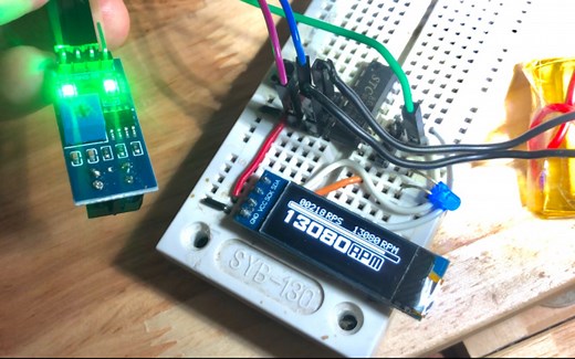 电机测速仪，自制一个小玩意，用51单片机和TCRT5000红外反射传感器