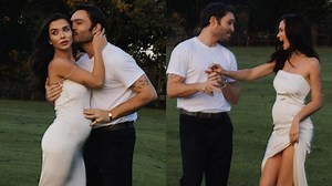 Amy Jackson is PREGNANT! Actress reveals baby bump for the first time in maternity shoot with hubby Ed Westwick