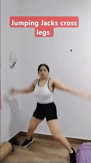 JUMPING JACKS CROSS LEGS #shortvideo #fitnessmotivation #homefitnessjourney
