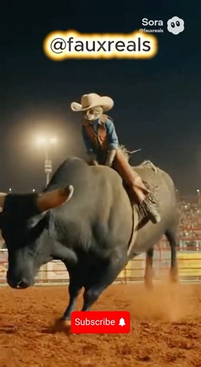 Cowboy Cat Rides a Bull and Wins!