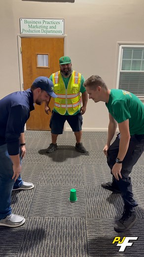 Just another day at PJ Fitzpatrick… cup battles in the office 😂 #MakeItFun #PJFitzpatrick #TrustPJ #TeamGreen #CupChallenge #EmployeeChallenge | PJ Fitzpatrick LLC