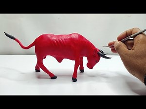 DIY Bull: How to make Bull with clay, clay modelling, clay art