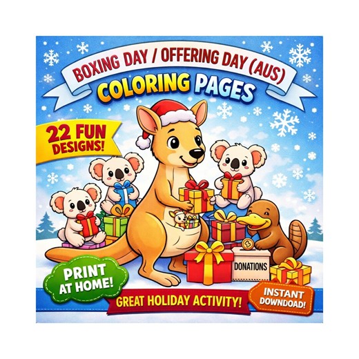 Boxing Day Coloring Pages 22 PDF - Etsy