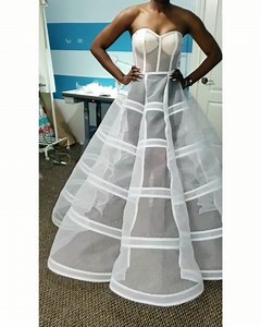 4.2K views · 184 reactions | The name of it is petticoat... Used as an under dress of ball gowns/wedding gowms It comes in different shapes and sizes depending on the shape you want to give the ball gown This particular petticoat is used for panel nall gowns... It's made from a hard net and a bonning(stichable bonning) If you have not yet join the Facebook group, follow the link https://web.facebook.com/groups/2401960023233684 | De Xcellent Fashion Academy | Facebook