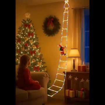 Watch Santa climb up and down his ladder with these charming USB-powered LED lights! Perfect for windows, walls, or mantels – indoors or outdoors. Easy setup, merry vibes all season long! 🪟🎄 #ClimbingSanta #ChristmasLights #HolidayMagic | Myra Morton