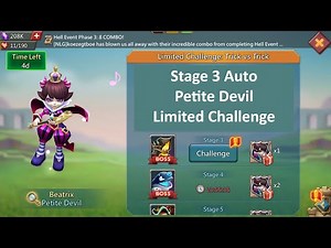 lords mobile Petite Devil Stage 3 auto | Limited Challenge Trick vs Trick Stage 3 | Beatrix stage 3