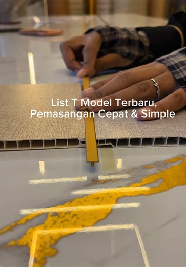 READY LIST T, PEMASANGAN TINGGAL TUSUK, SELESAI 😍🔥 #ListT #homedecor #interiordesign #LISTALUMUNIUM #walldecoration