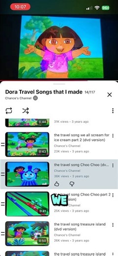 I recorded 5 Dora the Explorer travel songs from Season 1, and combined them together