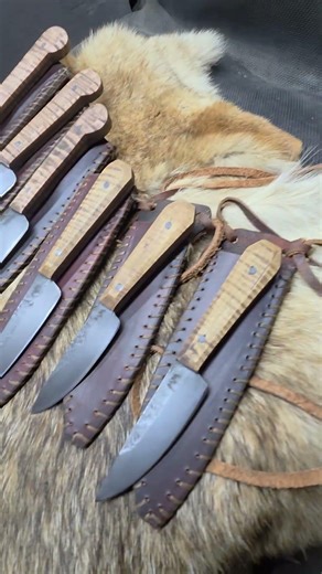 Forged 18th century style trade knives by Mark McCoun available on ebay key word mccoun #viralvideo