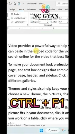 MS Word में Ribbon को Hide और Show कैसे करें | #ncgyan #education