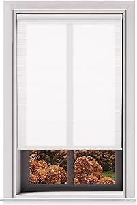 Changshade Light Filtering Window Shades Sliding Glass Door Blinds Cordless,Cellular Honeycomb Shade Pleated 1 Inch No Drill Stick On Easy Install Home, Shade Size 23.5" Width×56" Height, White