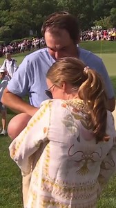 Scottie Scheffler's wife Meredith and son Bennett embrace him on 18 after winning the Memorial. 🥹💙 📺: CBS | Golf Channel