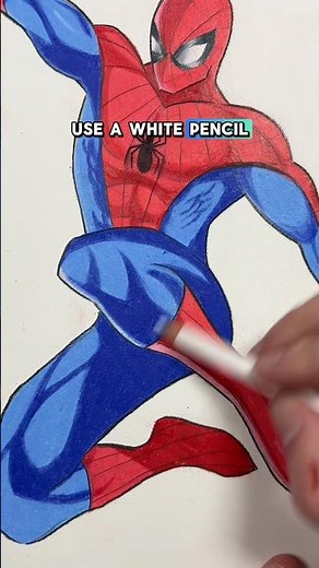 How to USE COLORED PENCILS! ✍️ #art #beginnerarttips #drawing #tutorial #artist #spiderman #draw