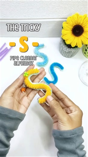 Pipe cleaner alphabet Letter S #pipecleanercrafts