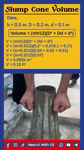 Field Trick: Slump Cone Volume Easily#slumptest #concrete #civilengineering #siteengineering