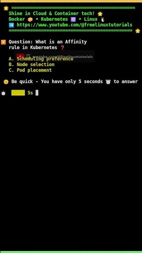 ☸️ Kubernetes Affinity rule