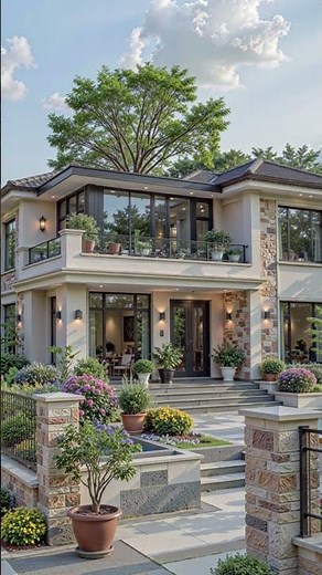 Stunning Villa Design with Big Garden | Elegant Nature-Inspired Living#architecture #modelbuilding