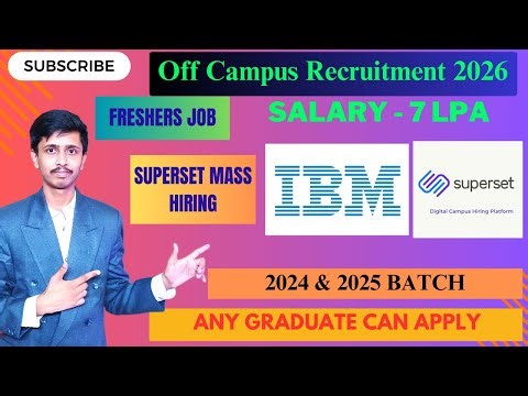 Superset Varsity Hiring Freshers 2026 | IBM Hiring for ASE Role | Freshers Hiring 2026 | Jobs 2026