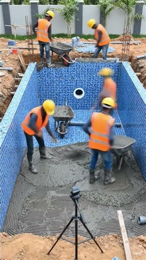 Curved Mobile-Shaped Pool — Full Transformation Sequence##PoolTransformation #PoolConstruction #Luxu