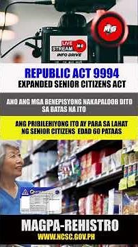 💕EXPANDED SENIOR CITIZENS ACT | REPUBLIC ACT 9994
