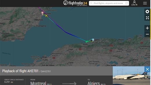 Un avion de la compagnie aérienne nationale Air Algérie, assurant le vol Montréal – Alger, mardi 24 février, a effectué une manœuvre inhabituelle à son arrivée à l’aéroport international d’Alger. A son arrivée à destination, l’Airbus A330-200 a effectué plusieurs boucles au-dessus de la capitale algérienne, avant de repartir à destination de l’aéroport d’Alicante, en Espagne, où il a atterri en toute sécurité. Plus d'infos à venir sur le site VVA. | Visas Voyages Algérie