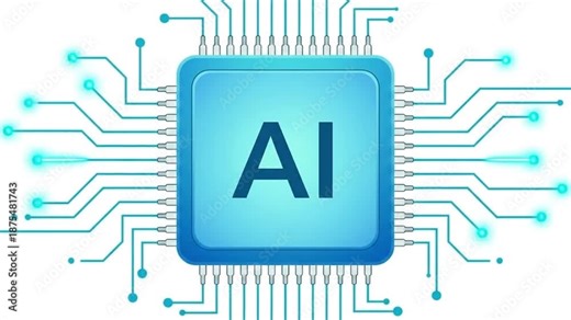 AI Chip Design: A cutting-edge microchip, emblazoned with the AI emblem, forms the core of an advanced circuit, symbolizing the forefront of artificial intelligence and technological innovation.