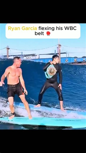 Ryan Garcia showing off his WBC belt in the most craziest way 💀