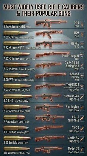 Rifle Calibers Explained 🔥 | Most Widely Used Calibers & Their Guns