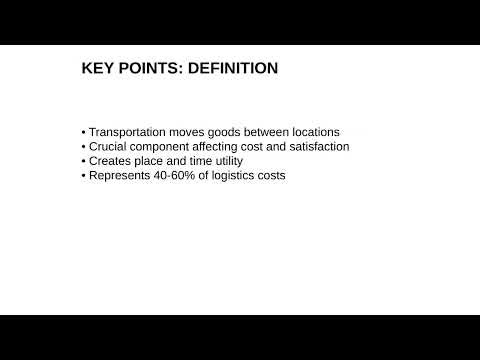 Ch4 Transportation in Logistics and Supply Chain Management 2 of 2