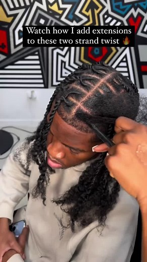 Men's 2 Strand Twist with Extensions Tutorial