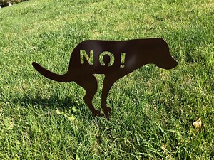 Metal "no!" Dog Pooping Yard Stake, Yard Signs, Signs With Humor Metal Art Bad Dog Bring a Bag Next Time - Etsy